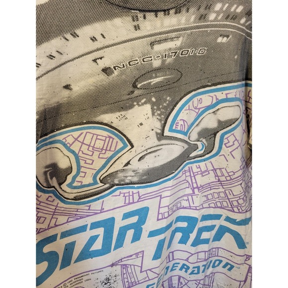 vtg 90s STAR TREK MOVIE Tee xl // white aop tv show Spock promo space sci fi - Picture 3 of 5